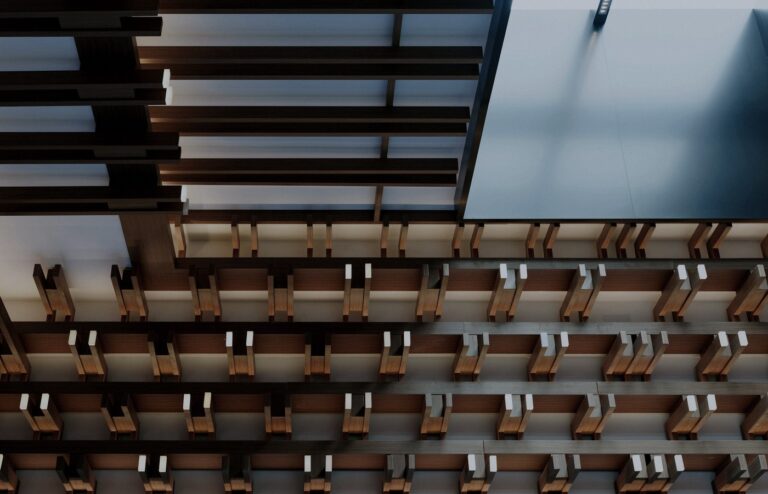 Face-free geometric office interior for Angle Health SMB benefits, Sep 20 2026