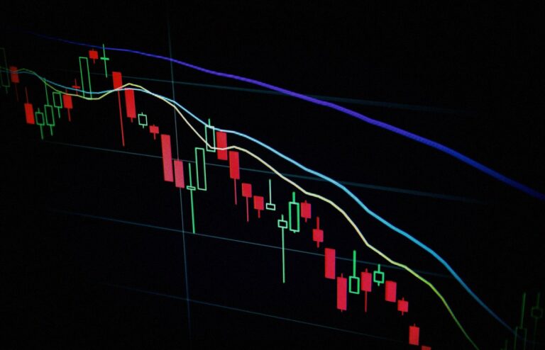 Face-free abstract stock market candlestick chart on dark screen — related still for Anthropic IPO mid-October timeline slip and $15B credit facility coverage
