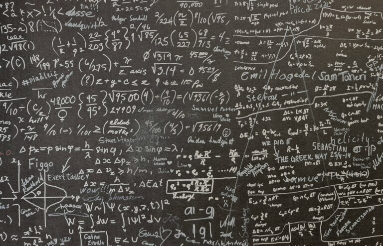 Face-free Unsplash chalkboard densely covered with chalk math equations — hero still for 25 Fields Medallists AI mathematics misalignment declaration September 2026