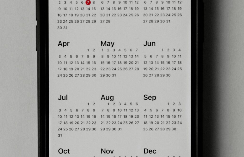 Face-free phone calendar still for Ferry Health care booking logistics, Sep 16 2026