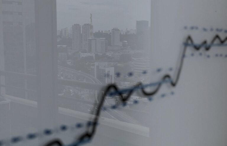 Face-free city skyline reflected on a finance graph for SoftBank bonds and OpenAI funding, Sep 21 2026